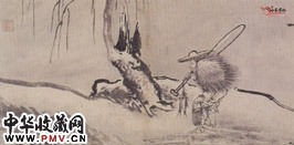明吴伟　人物故事册“雪夜归溪”