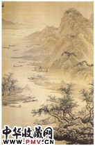 明吴伟　江山渔乐图