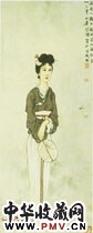 近现代徐悲鸿　落花人独立