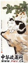 近现代徐悲鸿　双猫