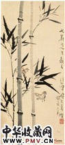 近现代徐悲鸿　翠竹双雀