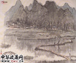近现代李可染　农田景色