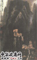 近现代李可染　暮雨初收夕照中色