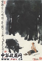 近现代李可染　坐听密林