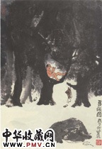 近现代李可染　暮韵图
