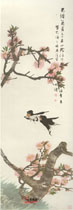 清任颐　桃花双燕