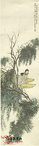 清任颐　柳塘双舟