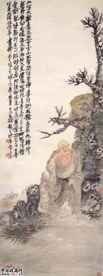 清任颐 佛像图轴