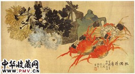 清任颐　把酒持螯图