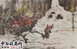 近现代朱屺瞻　杜鹃花