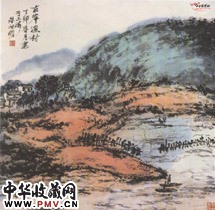 近现代朱屺瞻　古岸渔村