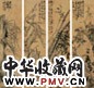 蒲华 1908年作 梅兰竹菊屏 四屏 设色纸本
