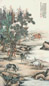 殷梓湘 八骏图 立轴 设色纸本
