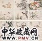 刘奎龄 徐石雪 白宗魏等十 丁卯(1927年)作 祝寿图三挖 四屏 设色绢本