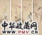 胡汀鹭 四时花鸟 镜心 设色绢本