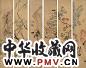 张兆祥 花鸟 六屏 设色绢本