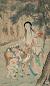 改琦 1815年 献寿图 立轴 设色纸本