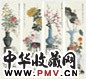 孔小瑜 博古图 四屏 设色纸本