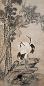 李鱓 1739年作 松鹤延年 立轴 设色纸本