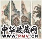 熊松泉 甲申(1944年)作 走兽 六屏 设色纸本