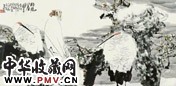 王西京 2002年作 梅鹤同春图 镜心 设色纸本