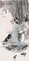 王西京 1983年作 织造祖师黄道婆 立轴 设色纸本