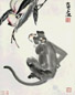 李雁 猴 立轴 设色纸本