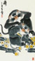 李雁 猴 立轴 纸本