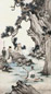 刘子久 1938年作 松下听音 图轴 纸本设色