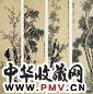 赵之琛 清 花卉 轴(4屏)
