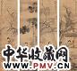 费以耕 戊辰(1928年)作 四美图 四屏 设色绢本