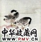 方人定 双鸭 立轴 设色纸本