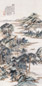 顾颐 江岸萧寺图 立轴 设色纸本
