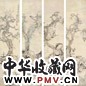 王问 1882年作 四时婴戏 四屏 设色纸本
