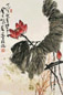 蒋凤白 荷塘图 立轴 设色纸本