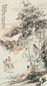 金少石 竹林七贤 立轴 设色纸本