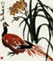 张弩 山鸟 镜心 设色纸本