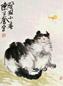 陈子奋 猫趣 镜心 设色纸本