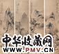 姚钟葆 1902年作 四季山水 四屏 设色纸本
