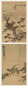 张士保 1872年作 山水人物册 册页(10开选2) 水墨绢本
