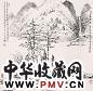 张仁芝 疏林清泉图 镜心 设色纸本