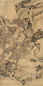 萧云从 1652年作 溪山寻径 立轴 设色纸本
