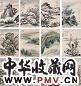 王玖 仿古山水册 册页(12开) 水墨设色
