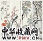 陆翀 1942年作 四时花鸟 镜心 设色纸本