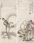 钱一海 月里嫦娥 瑞雪丰年(2幅) 立轴 纸本