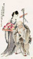 钱一海 乙亥(1935年)作 献寿图 片 设色纸本