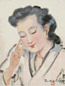 方君璧 肖像 纸上水彩、墨