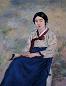 方君璧 1961年作 仕女 布面油画