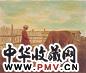 龙力游 草原的傍晚 布面 油画 裱于木板上