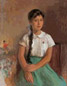 秦宣夫 1961年 女大学生 布面油画